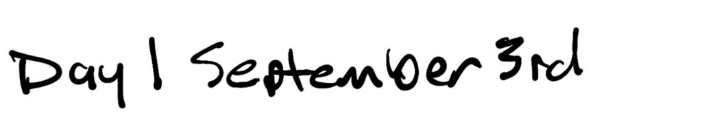 Title; Day 1 September 3rd