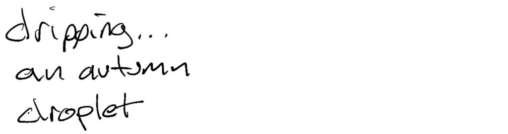 Haiku; dripping… / an autumn / droplet