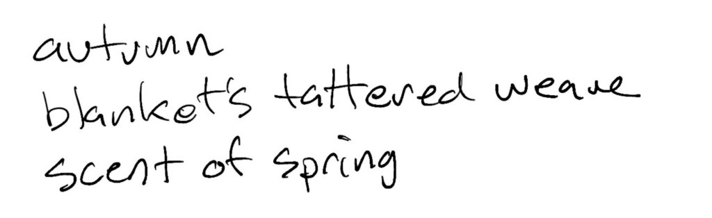 Haiku; autumn / blanket’s tattered weave / scent of spring