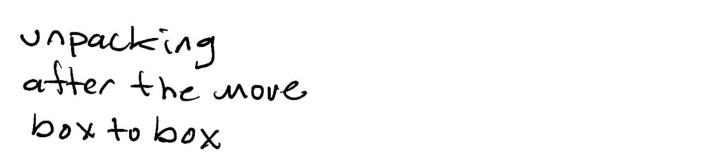 Haiku; I’m packing/after the move/box to box