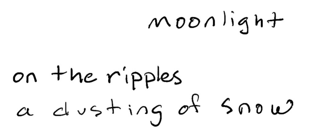 moonlight/on the ripples/a dusting of snow