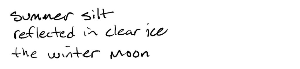 Summer silk/reflected in clear ice/the winter moon