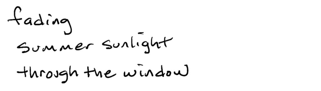 fading/summer sunlight/through the window