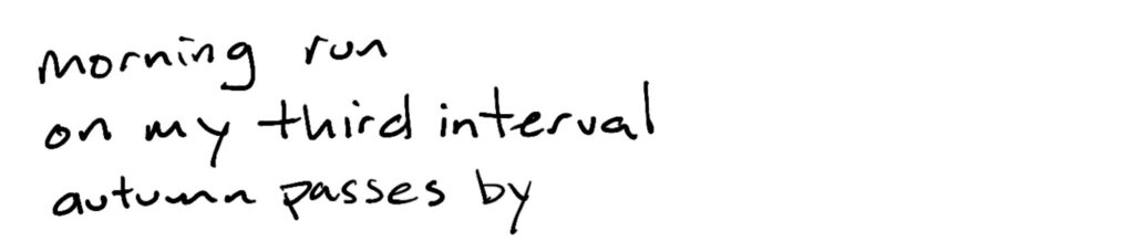 morning run/on my third interval/autumn passes by